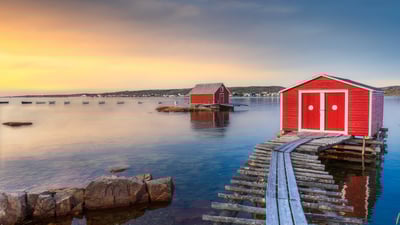 Bing wallpaper July 1, 2025. Fishing village of Tilting, Fogo Island, Newfoundland and Labrador, Canada (© FedevPhoto/Getty Images)