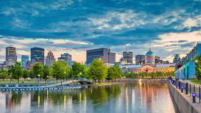 Bing wallpaper June 8, 2024. Skyline of Downtown Montreal, Quebec, Canada (© benedek/E+/Getty Images)