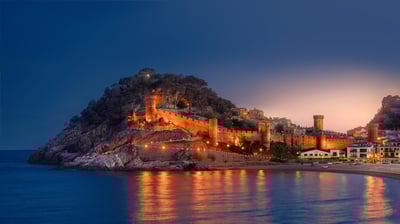 Bing wallpaper May 22, 2021. The medieval walled town in Tossa de Mar, Catalonia, Spain (© dleiva/Alamy)