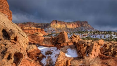 Bing wallpaper December 18, 2023. Capitol Reef National Park, Utah (© Jeff Clay/Tandem Stills + Motion)
