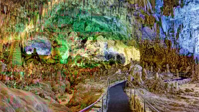 Bing wallpaper May 14, 2024. Walkway leading into the Big Room, Carlsbad Caverns, New Mexico (© Doug Meek/Getty Images)