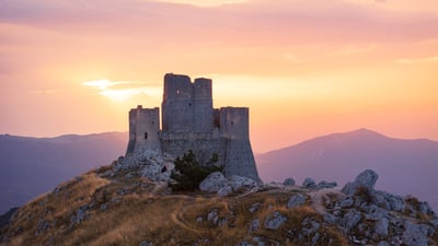 Bing wallpaper December 10, 2025. Castle of Rocca Calascio, Abruzzo, Italy (© carlo alberto conti/Getty Images)