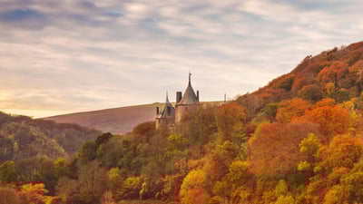Bing wallpaper November 20, 2023. Castell Coch, Tongwynlais, South Wales (© Billy Stock/Alamy)