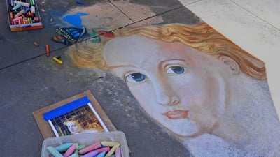 Bing wallpaper June 15, 2019. Street art from the Pasadena Chalk Festival 2013, California (© WENN US/Alamy)