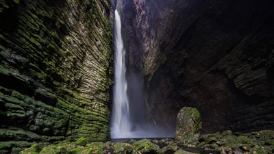 Bing wallpaper December 19, 2023. Cachoeira da Fumacinha, Chapada Diamantina, Bahia, Brazil (© Rtzstudio/Shutterstock)