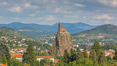 Bing wallpaper November 8, 2019. Chapel St-Michel d'Aiguilhe, Le Puy-en-Velay, France (© Jaubert French Collection/Alamy Stock Photo)