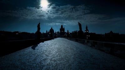 Bing wallpaper October 30, 2019. Charles Bridge over the Vltava River in Prague, Czech Republic (© Martin Moxter/Offset)