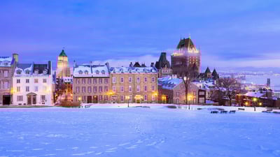 Bing wallpaper December 26, 2020. Saint-Denis Street and Chateau Frontenac in Quebec City (© Yves Marcoux/First Light/Alamy Stock Photo)