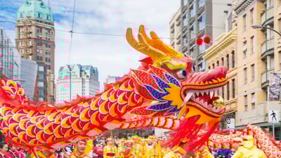 Bing wallpaper February 10, 2024. Chinese New Year Parade, Vancouver, British Columbia, Canada (© Michael Wheatley/Alamy Stock Photo)