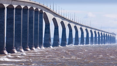 Bing wallpaper August 1, 2023. Confederation Bridge, Prince Edward Island, Canada (© Henryk Sadura/Getty Images)