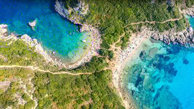 Bing wallpaper July 5, 2023. Porto Timoni beach, Corfu, Greece (© nantonov/Getty Images)