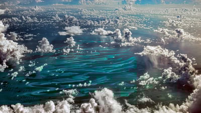 Bing wallpaper June 4, 2019. ｢海上の積雲｣カリブ海地域 (© F. M. Kearney/plainpicture)