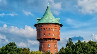 Bing wallpaper June 19, 2024. Water tower in Cuxhaven, Germany (© Andreas Vogel/Alamy)
