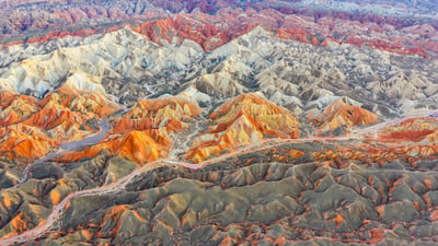 Bing wallpaper October 6, 2026. Danxia landform, Zhangye National Geopark, Gansu, China (© Weiquan Lin/Getty Images)