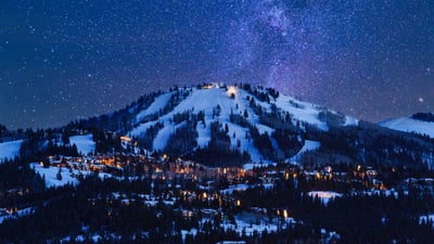 Bing wallpaper January 23, 2025. Deer Valley at dusk, Park City, Utah (© Adventure_Photo/Getty Images)