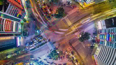 Bing wallpaper June 23, 2024. Aerial view of an intersection in Dhaka, Bangladesh (© Azim Khan Ronnie/Amazing Aerial Agency)