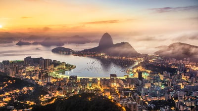 Bing wallpaper January 25, 2025. Amanhecer no Rio de Janeiro (© Stanley Chen Xi, landscape and architecture photographer/Getty Images)