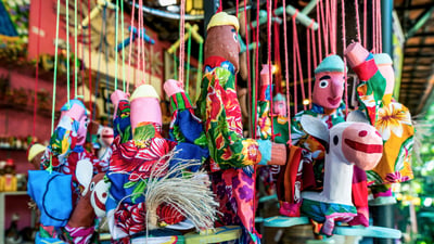 Bing wallpaper August 22, 2025. Mamulengos em Olinda, Pernambuco (© Paula Montenegro/iStock/Getty Images Plus)