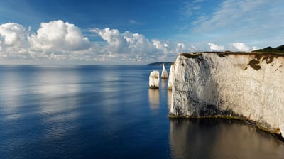 Bing wallpaper August 5, 2021. The Pinnacles on the Isle of Purbeck in Dorset, England (© James Osmond/Alamy)