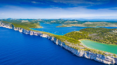 Bing wallpaper August 13, 2024. Cliffs of Telašćica Nature Park, Dugi Otok Island, Croatia (© Ilija Ascic/Shutterstock)