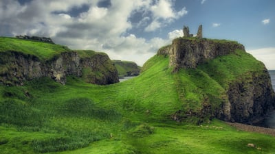 Bing wallpaper June 6, 2026. Ruins of Dunseverick Castle, County Antrim, Northern Ireland (© Krzysztof Rogalski/Getty Images)