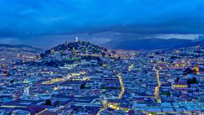 Bing wallpaper December 12, 2021. Old Town and El Panecillo Hill in Quito, Ecuador (© Karol Kozlowski/plainpicture)
