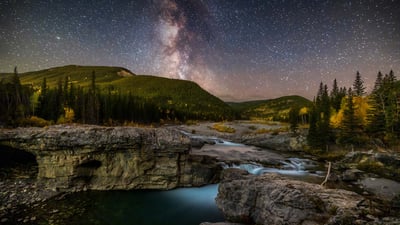 Bing wallpaper September 2, 2024. Milky Way over the Elbow River in southern Alberta, Canada (© Alan Dyer/Stocktrek Images/Getty Images)