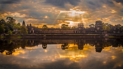 Bing wallpaper March 19, 2020. Sunrise at Angkor Wat in Cambodia (© Sergio Diaz/Getty Images)