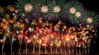 Bing wallpaper August 25, 2023. 全国花火競技大会, 秋田県 大仙市 (© Shotaro Yamaki/Shutterstock)