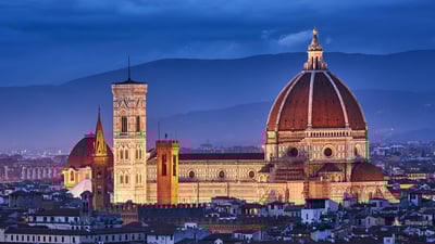 Bing wallpaper June 27, 2024. Duomo Santa Maria del Fiore at dusk, Florence, Italy (© Elena Pueyo/Getty Images)