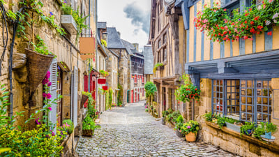 Bing wallpaper April 16, 2021. Dinan, Brittany, France (© Scott Wilson/Alamy)