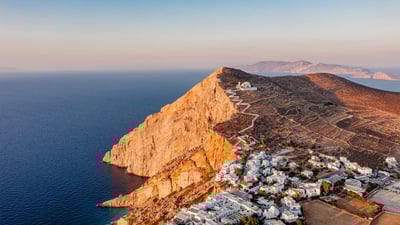 Bing wallpaper February 11, 2024. Chora, Folegandros Island, Cyclades, Greece (© Francesco Riccardo Iacomino/Getty Images)