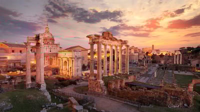 Bing wallpaper March 15, 2025. The Temple of Saturn in the Roman Forum, Rome, Italy (© Nico De Pasquale Photography/Getty Images)