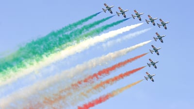 Bing wallpaper November 3, 2025. Esibizione Frecce Tricolori a Palermo, Sicilia (© ph.antonio pulizzi/Getty Images)