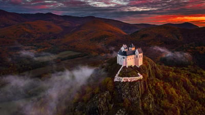 Bing wallpaper October 24, 2023. Füzér Castle in the Zemplén Mountains, Hungary (© ZGPhotography/Alamy)