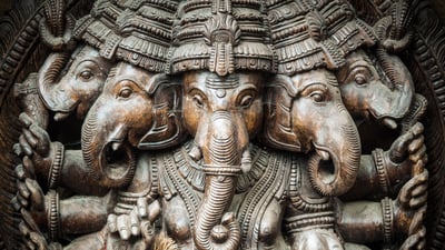 Bing wallpaper September 9, 2021. Panchamukhi Ganesh statue (© Tomexx/iStock/Getty Images Plus)