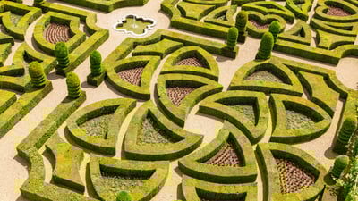 Bing wallpaper April 29, 2025. Formal garden at Château de Villandry, Loire Valley, France (© Mint Images/Getty Images)