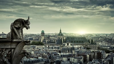 Bing wallpaper October 31, 2024. Chimera of Notre-Dame de Paris, France (© scaliger/Getty Images)