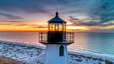 Bing wallpaper August 7, 2025. Gasparilla Island Rear Range Light, Boca Grande, Florida, United States (© Wiltser/Getty Images)
