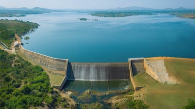 Bing wallpaper January 8, 2024. Gayathri Reservoir, near Chitradurga, Karnataka, India. (© Amith Nag Photography/Getty images)