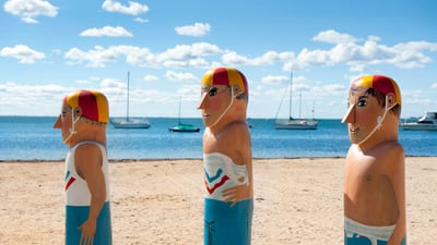 Bing wallpaper January 30, 2020. Painted bollards by Jan Mitchell along the Geelong waterfront precinct (© Rachel Lewis/Lonely Planet Images/Getty Images Plus)
