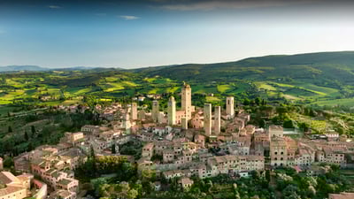 Bing wallpaper July 30, 2024. San Gimignano, Siena, Tuscany, Italy (© MNStudio/Shutterstock)