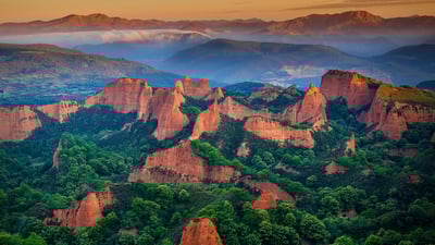 Bing wallpaper March 25, 2021. Ancient Roman gold mining site of Las Médulas, León province, Spain (© David Santiago Garcia/Getty Images)