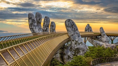 Bing wallpaper February 4, 2025. Golden Bridge, Bà Nà Hills, Da Nang, Vietnam (© Hien Phung Thu/Shutterstock)