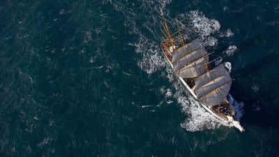Bing wallpaper June 25, 2020. German navy tall ship Gorch Fock in waters off Reykjavík, Iceland (© DEEPOL by plainpicture/Henn Photography)