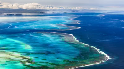 Bing wallpaper June 1, 2025. Barrier reef off the island of Grande Terre in the French overseas territory of New Caledonia (© Karsten Wrobel/Getty Images)