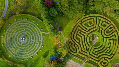 Bing wallpaper May 24, 2020. Greenan Maze in County Wicklow, Ireland (© Peter Krocka/Shutterstock)