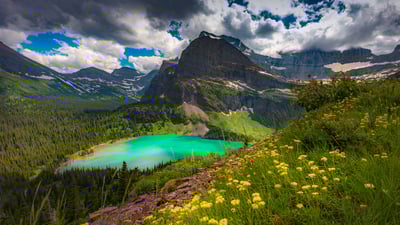 Bing wallpaper May 11, 2021. Grinnell Lake, Glacier National Park, Montana (© Pung/Shutterstock)