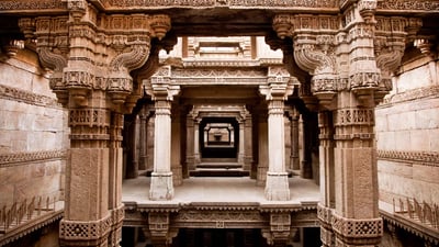 Bing wallpaper July 20, 2019. Adalaj, one of the finest of the Gujarati stepwells (© Kelly Cheng Travel PhotographyGetty Images)