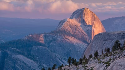 Bing wallpaper October 1, 2024. Last light on Half Dome, Yosemite National Park, California (© Adam Burton/Alamy)